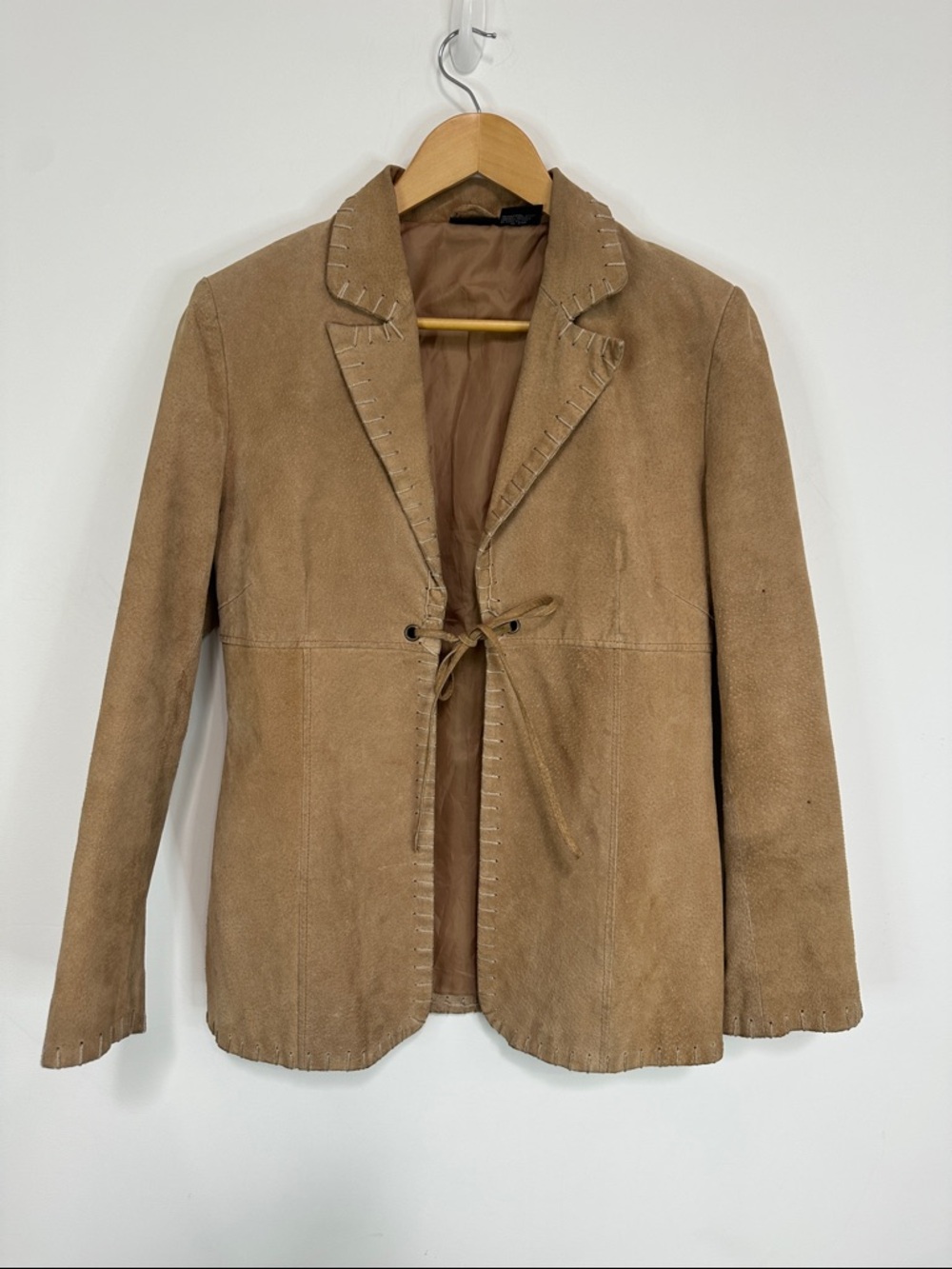 Joe Boxer Tan Suede Tie-Front Jacket